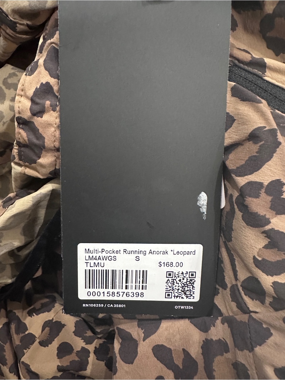 LULULEMON Multi Pocket Running Anorak Jacket Cheetah True Leopard Sz Small NWT - Picture 14 of 15